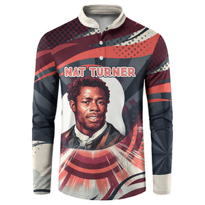 Nat Turner Black History Button Sweatshirt Retro Pop Art Swirl Sunburst Portrait Freedom
