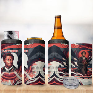 Nat Turner Black History 4 in 1 Can Cooler Tumbler Retro Pop Art Swirl Sunburst Portrait Freedom