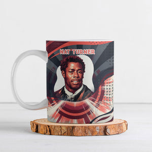 Nat Turner Black History Ceramic Mug Retro Pop Art Swirl Sunburst Portrait Freedom
