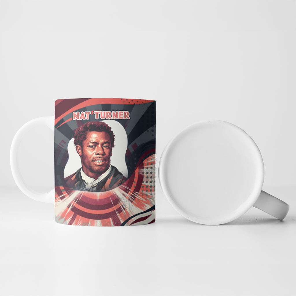 Nat Turner Black History Ceramic Mug Retro Pop Art Swirl Sunburst Portrait Freedom