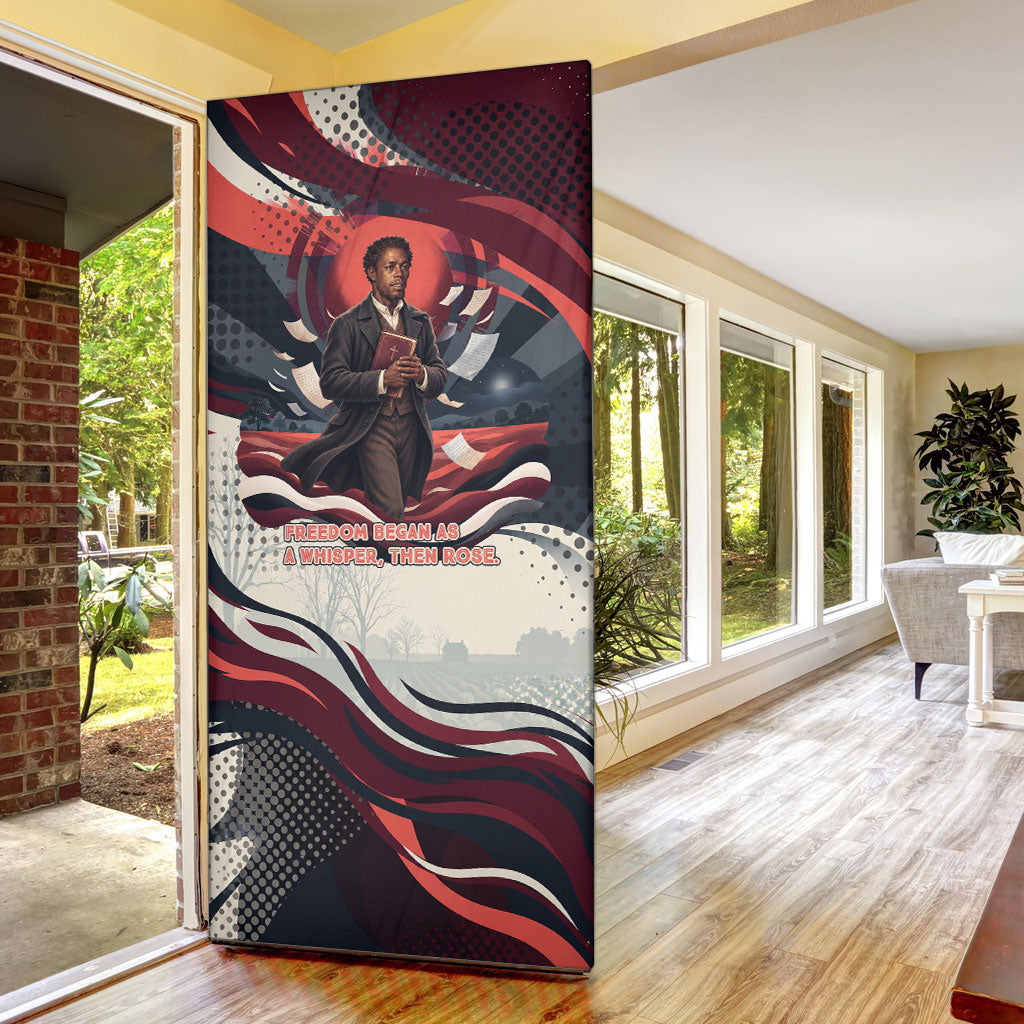 Nat Turner Black History Door Cover Retro Pop Art Swirl Sunburst Portrait Freedom