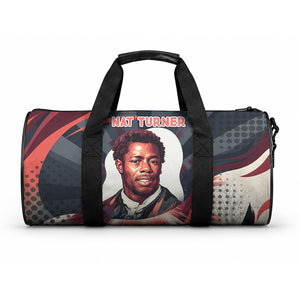 Nat Turner Black History Duffle Bag Retro Pop Art Swirl Sunburst Portrait Freedom
