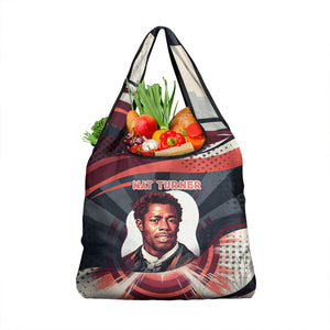 Nat Turner Black History Grocery Bag Retro Pop Art Swirl Sunburst Portrait Freedom