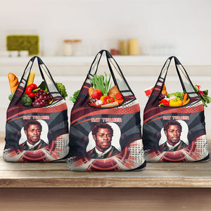 Nat Turner Black History Grocery Bag Retro Pop Art Swirl Sunburst Portrait Freedom