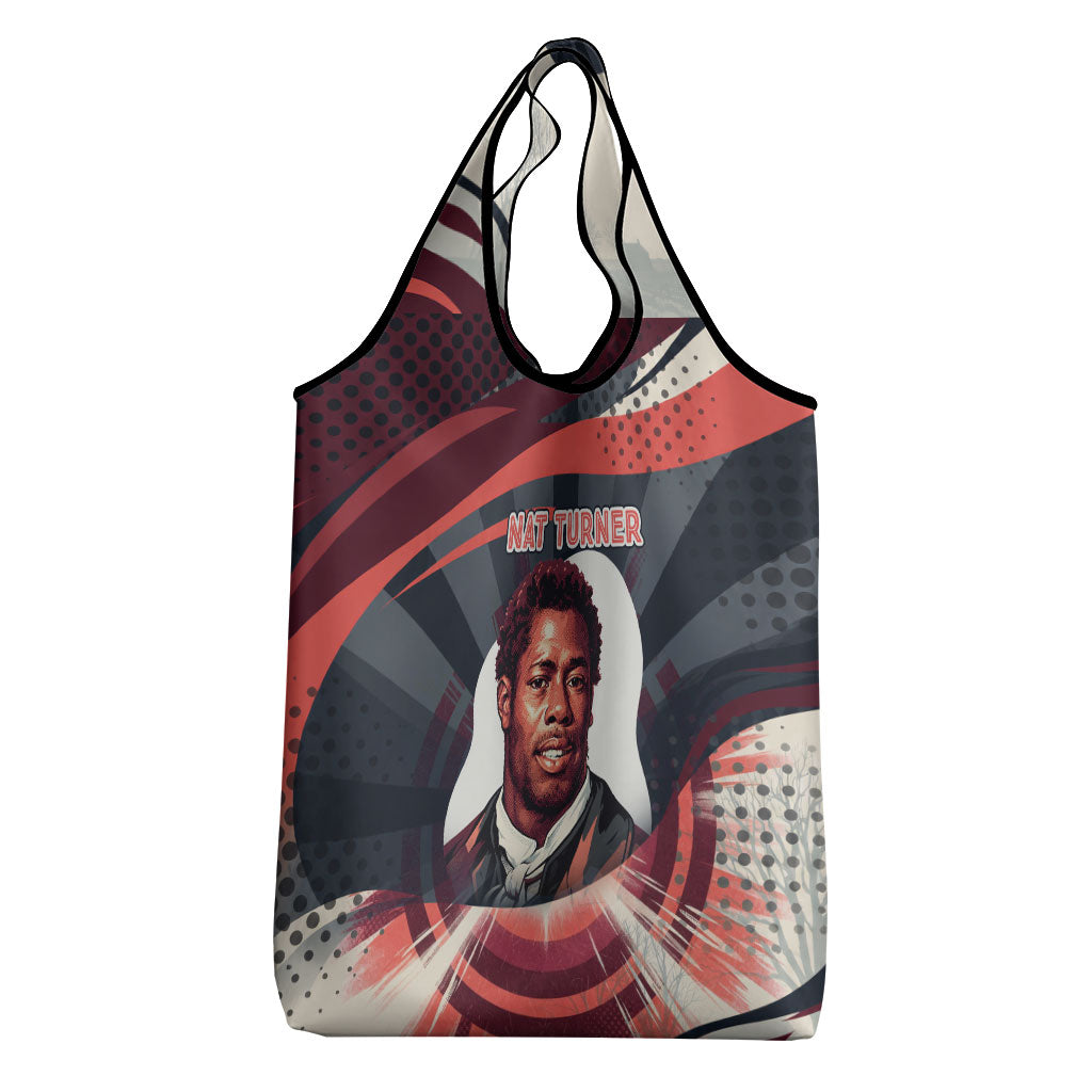 Nat Turner Black History Grocery Bag Retro Pop Art Swirl Sunburst Portrait Freedom