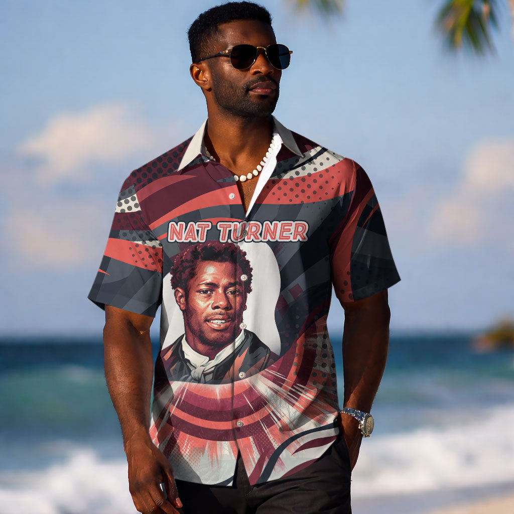Nat Turner Black History Hawaiian Shirt Retro Pop Art Swirl Sunburst Portrait Freedom