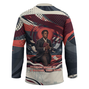 Nat Turner Black History Hockey Jersey Retro Pop Art Swirl Sunburst Portrait Freedom