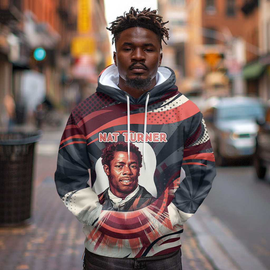 Nat Turner Black History Hoodie Retro Pop Art Swirl Sunburst Portrait Freedom