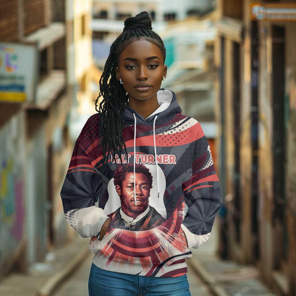 Nat Turner Black History Hoodie Retro Pop Art Swirl Sunburst Portrait Freedom