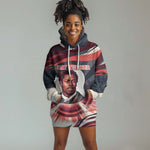 Nat Turner Black History Hoodie Dress Retro Pop Art Swirl Sunburst Portrait Freedom