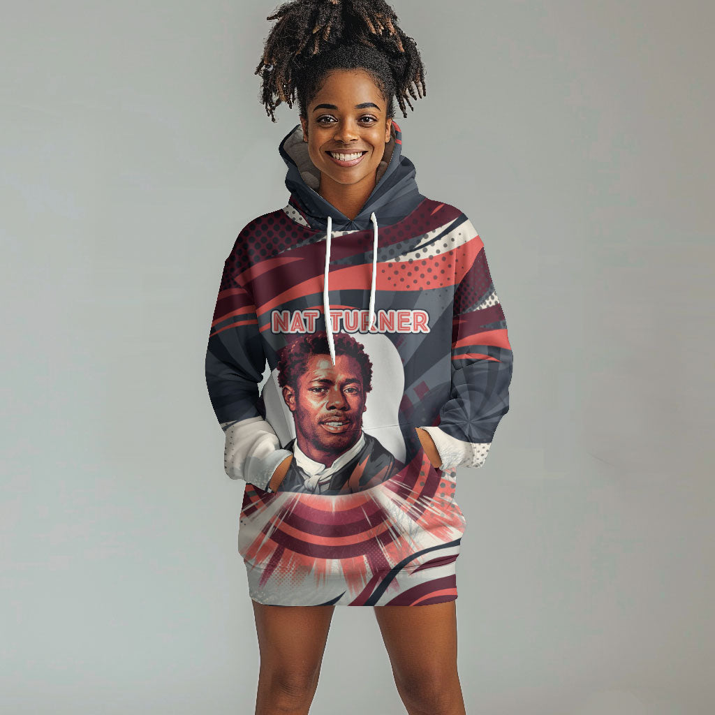 Nat Turner Black History Hoodie Dress Retro Pop Art Swirl Sunburst Portrait Freedom