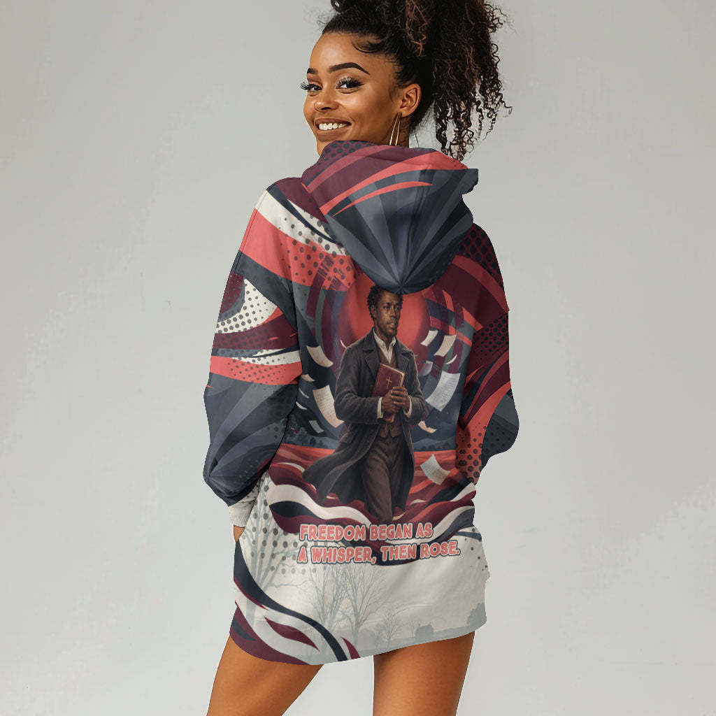 Nat Turner Black History Hoodie Dress Retro Pop Art Swirl Sunburst Portrait Freedom