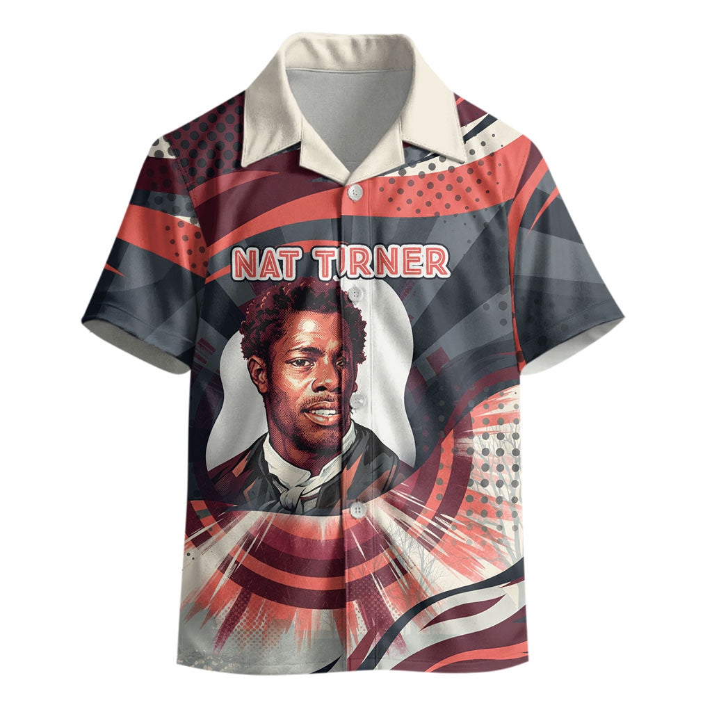 Nat Turner Black History Kid Hawaiian Shirt Retro Pop Art Swirl Sunburst Portrait Freedom