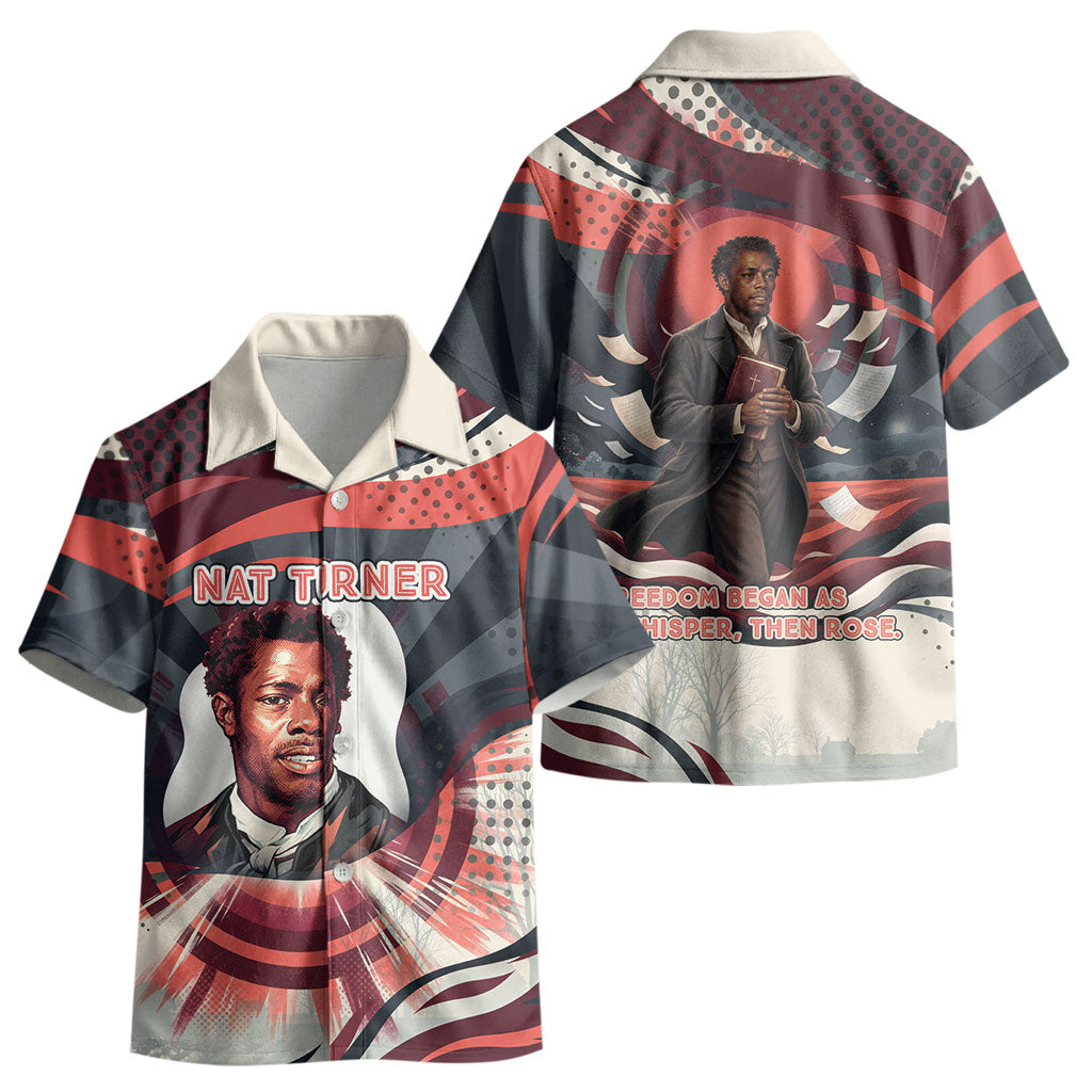 Nat Turner Black History Kid Hawaiian Shirt Retro Pop Art Swirl Sunburst Portrait Freedom