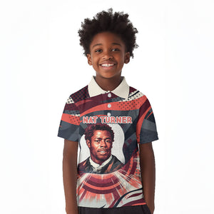 Nat Turner Black History Kid Polo Shirt Retro Pop Art Swirl Sunburst Portrait Freedom