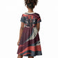 Nat Turner Black History Kid Short Sleeve Dress Retro Pop Art Swirl Sunburst Portrait Freedom