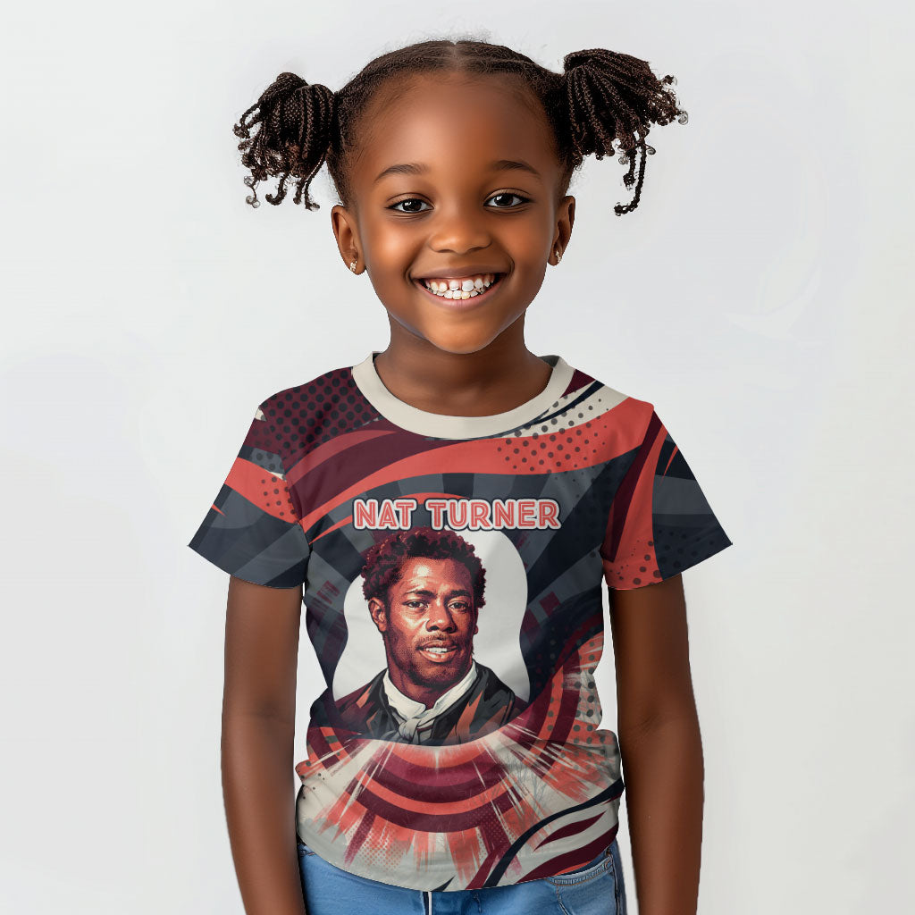 Nat Turner Black History Kid T shirt Retro Pop Art Swirl Sunburst Portrait Freedom