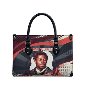 Nat Turner Black History Leather Bag Retro Pop Art Swirl Sunburst Portrait Freedom