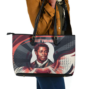 Nat Turner Black History Leather Tote Bag Retro Pop Art Swirl Sunburst Portrait Freedom