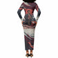 Nat Turner Black History Long Sleeve Bodycon Dress Retro Pop Art Swirl Sunburst Portrait Freedom