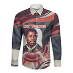 Nat Turner Black History Long Sleeve Button Shirt Retro Pop Art Swirl Sunburst Portrait Freedom