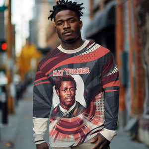 Nat Turner Black History Long Sleeve Shirt Retro Pop Art Swirl Sunburst Portrait Freedom