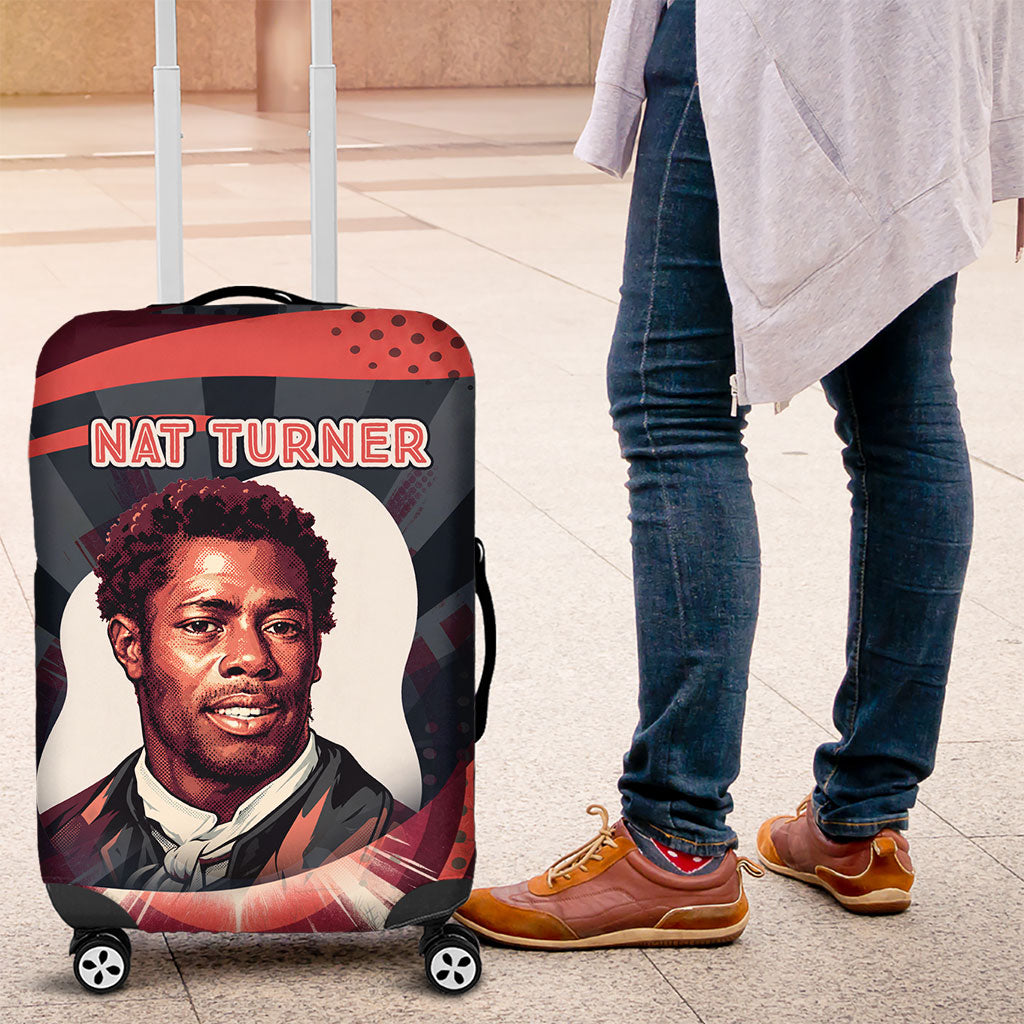 Nat Turner Black History Luggage Cover Retro Pop Art Swirl Sunburst Portrait Freedom
