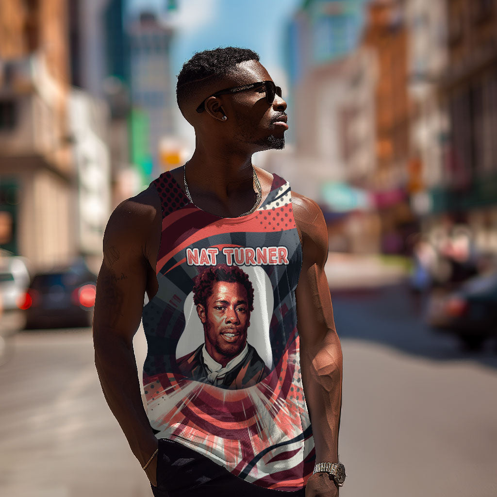 Nat Turner Black History Men Tank Top Retro Pop Art Swirl Sunburst Portrait Freedom