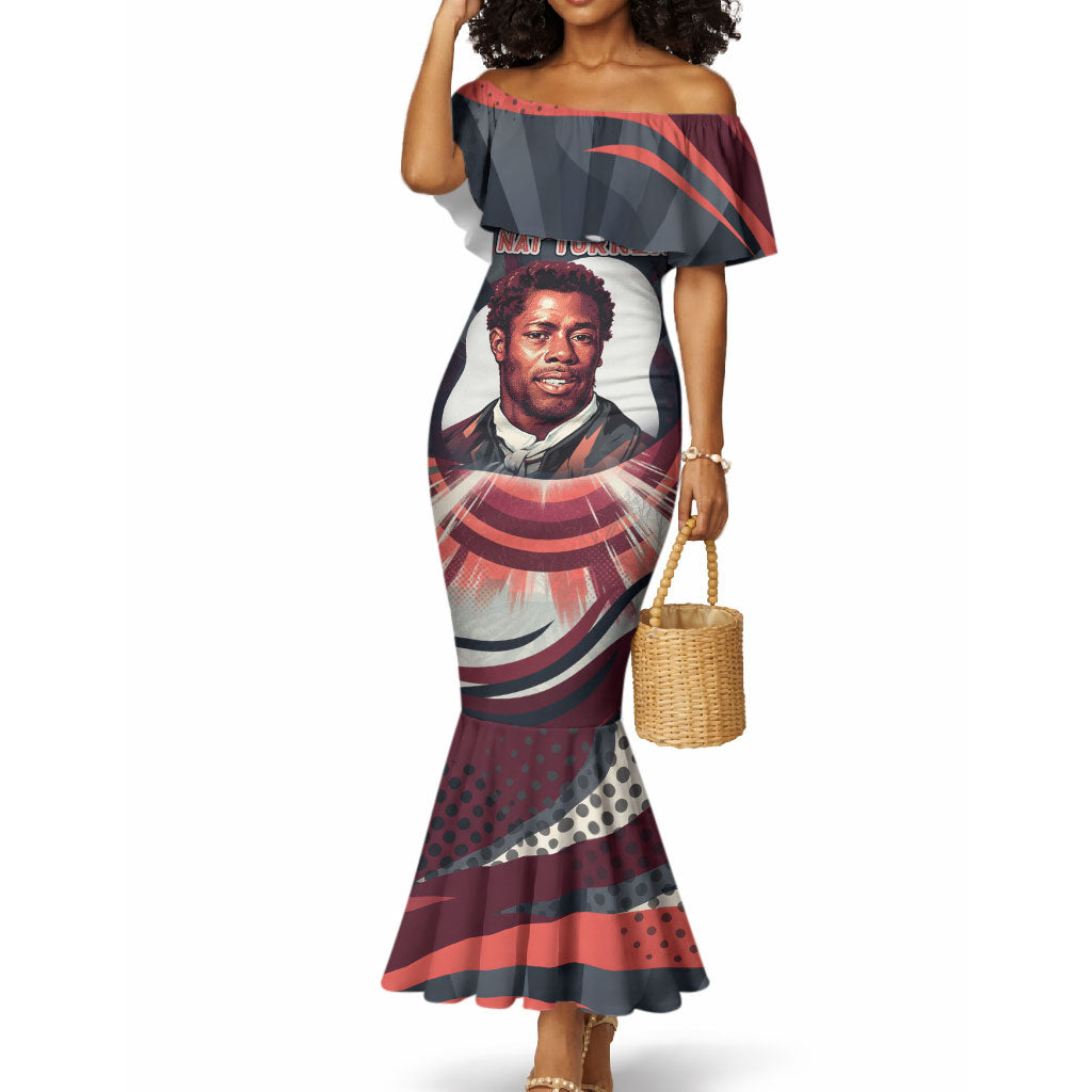 Nat Turner Black History Mermaid Dress Retro Pop Art Swirl Sunburst Portrait Freedom