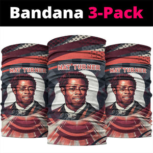 Nat Turner Black History Neck Gaiter Retro Pop Art Swirl Sunburst Portrait Freedom