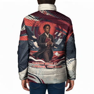 Nat Turner Black History Padded Jacket Retro Pop Art Swirl Sunburst Portrait Freedom