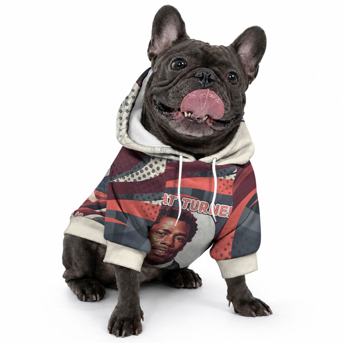 Nat Turner Black History Pet Hoodie Retro Pop Art Swirl Sunburst Portrait Freedom