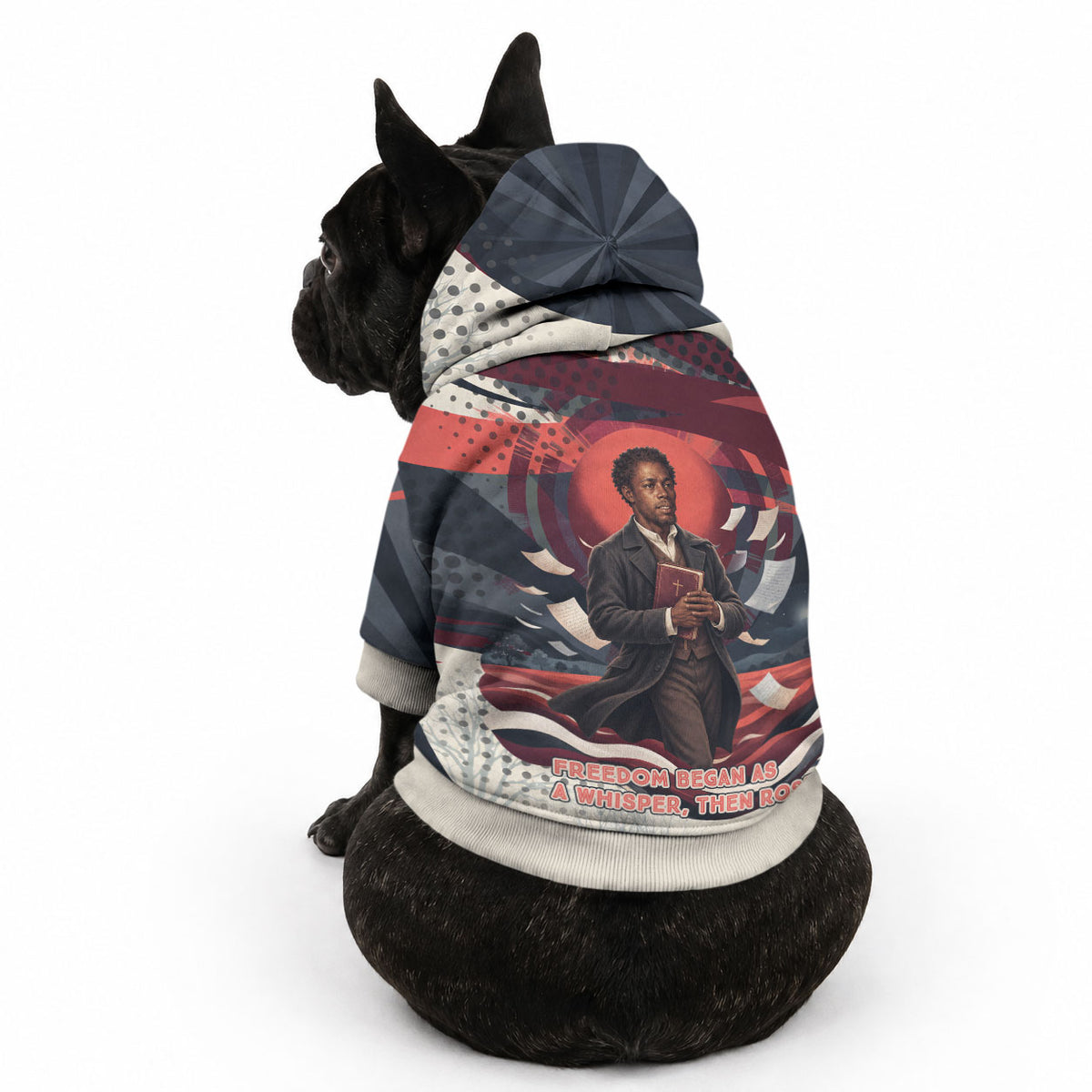 Nat Turner Black History Pet Hoodie Retro Pop Art Swirl Sunburst Portrait Freedom