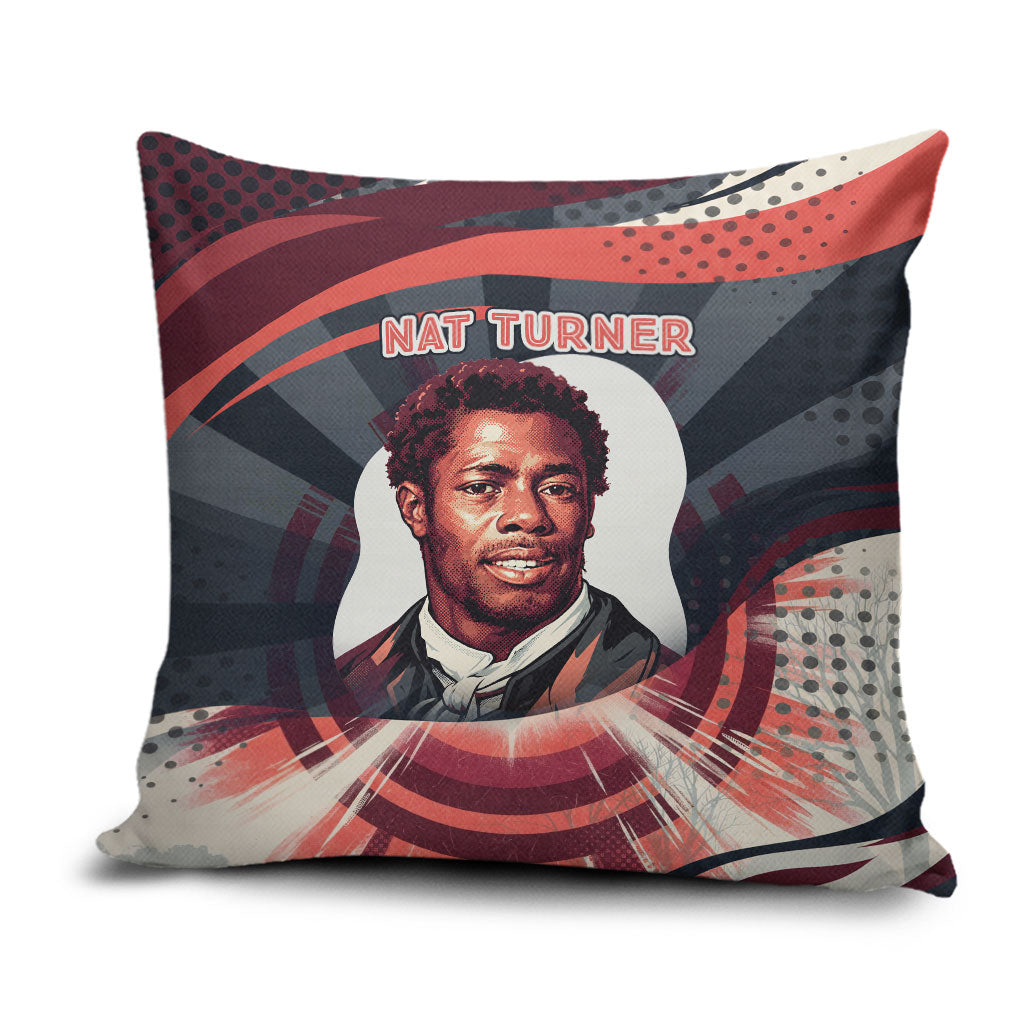 Nat Turner Black History Pillow Cover Retro Pop Art Swirl Sunburst Portrait Freedom