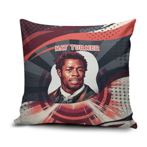 Nat Turner Black History Pillow Cover Retro Pop Art Swirl Sunburst Portrait Freedom