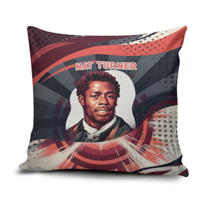 Nat Turner Black History Pillow Cover Retro Pop Art Swirl Sunburst Portrait Freedom