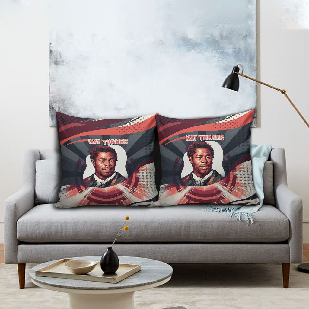 Nat Turner Black History Pillow Cover Retro Pop Art Swirl Sunburst Portrait Freedom