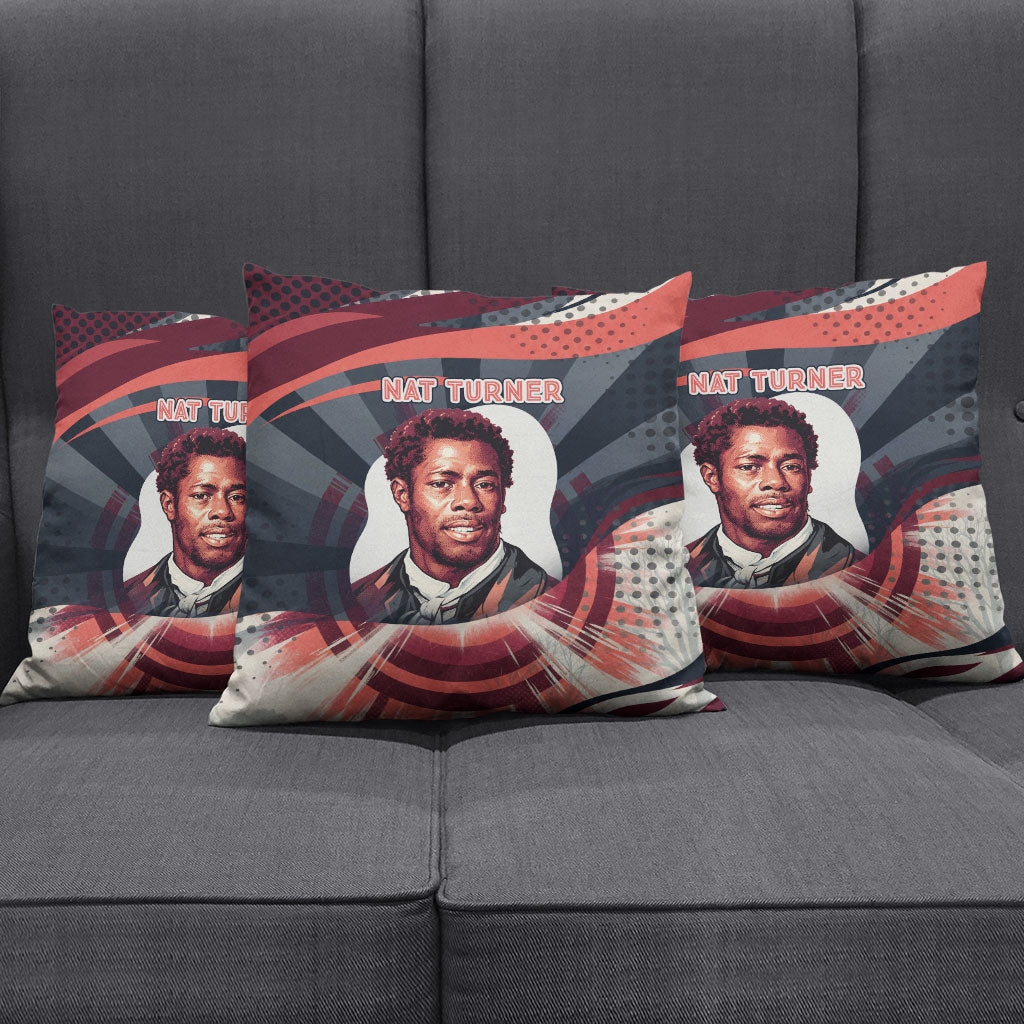 Nat Turner Black History Pillow Cover Retro Pop Art Swirl Sunburst Portrait Freedom