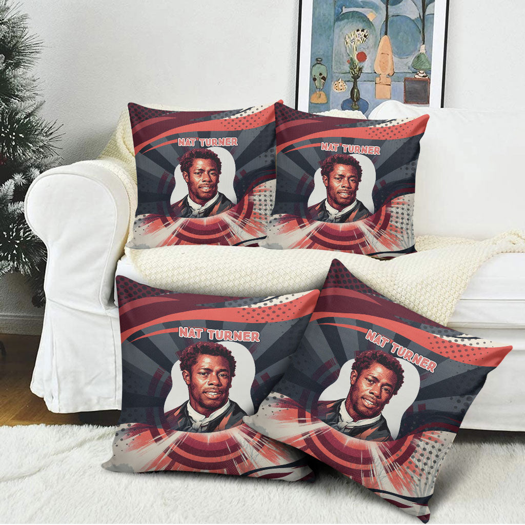 Nat Turner Black History Pillow Cover Retro Pop Art Swirl Sunburst Portrait Freedom