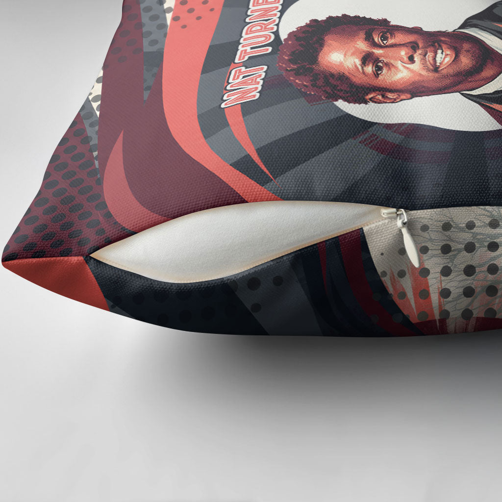 Nat Turner Black History Pillow Cover Retro Pop Art Swirl Sunburst Portrait Freedom
