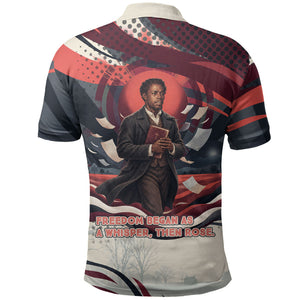 Nat Turner Black History Polo Shirt Retro Pop Art Swirl Sunburst Portrait Freedom