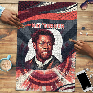 Nat Turner Black History Puzzle Retro Pop Art Swirl Sunburst Portrait Freedom
