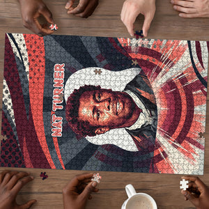 Nat Turner Black History Puzzle Retro Pop Art Swirl Sunburst Portrait Freedom
