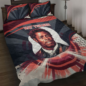 Nat Turner Black History Quilt Bed Set Retro Pop Art Swirl Sunburst Portrait Freedom