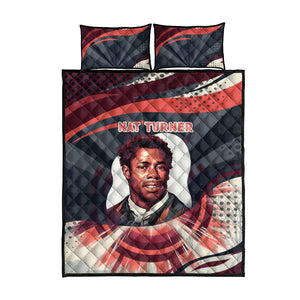 Nat Turner Black History Quilt Bed Set Retro Pop Art Swirl Sunburst Portrait Freedom