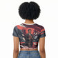 Nat Turner Black History Raglan Cropped T shirt Retro Pop Art Swirl Sunburst Portrait Freedom