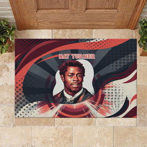 Nat Turner Black History Rubber Doormat Retro Pop Art Swirl Sunburst Portrait Freedom