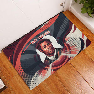 Nat Turner Black History Rubber Doormat Retro Pop Art Swirl Sunburst Portrait Freedom