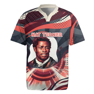 Nat Turner Black History Rugby Jersey Retro Pop Art Swirl Sunburst Portrait Freedom