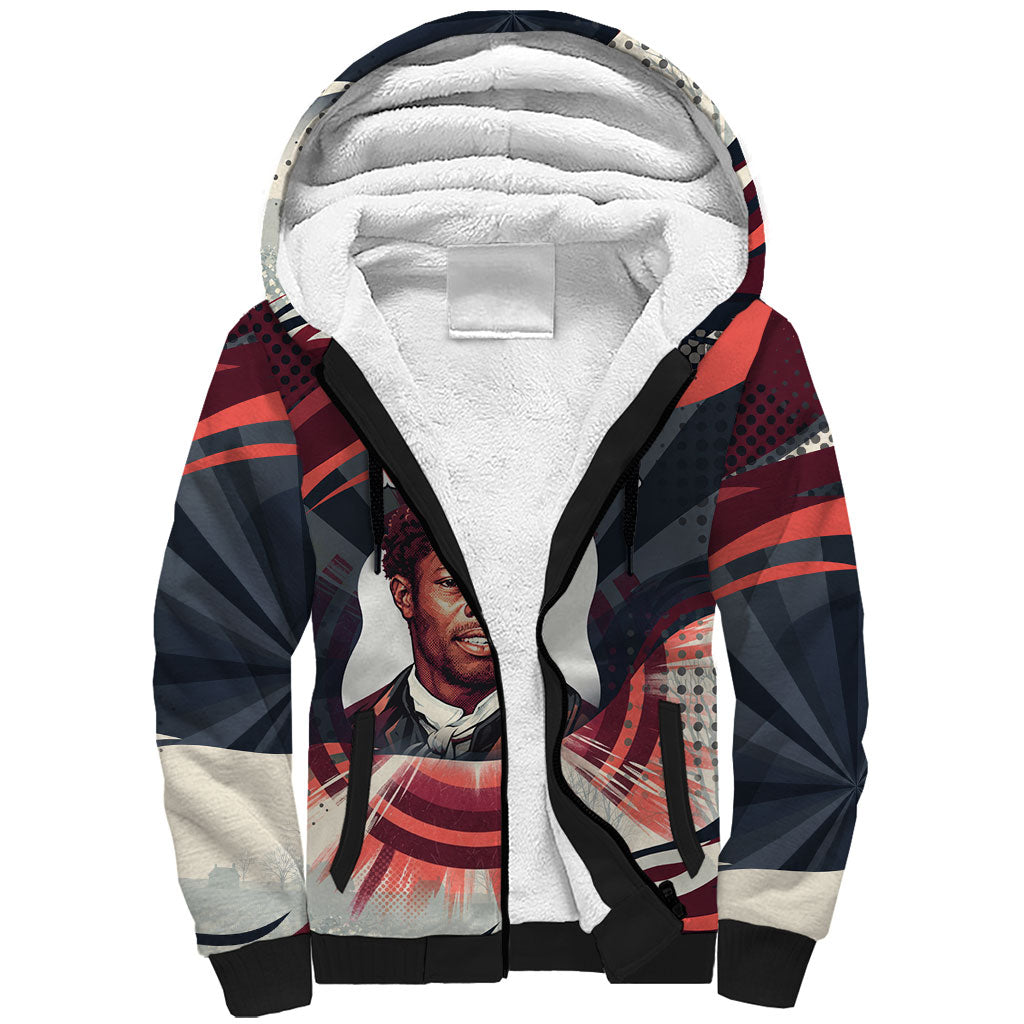 Nat Turner Black History Sherpa Hoodie Retro Pop Art Swirl Sunburst Portrait Freedom